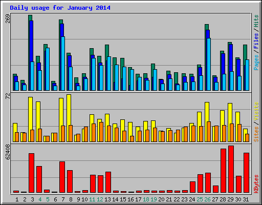Daily usage for January 2014